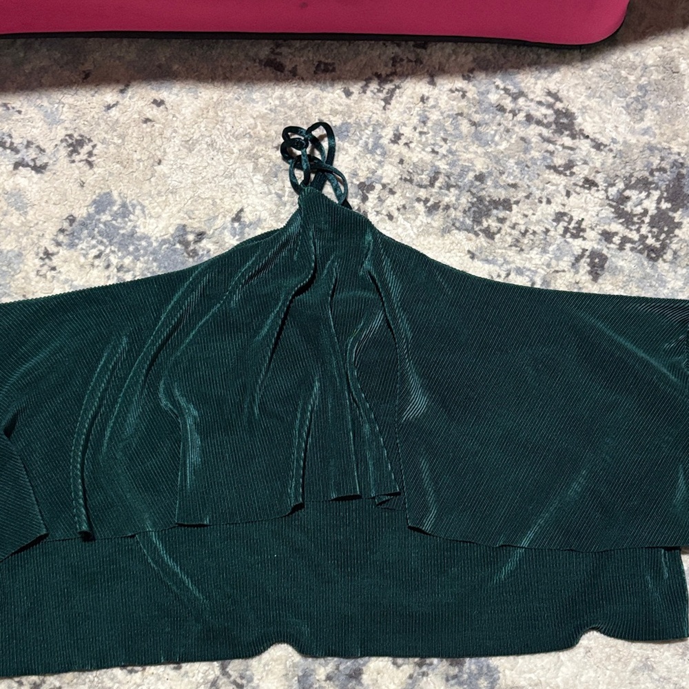Forever 21 Teal Off-the-Shoulder Crop Top